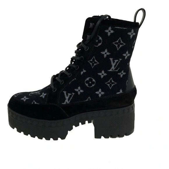 Louis Vuitton Shoes - ALOUIS VUITTON Black Women's Boots Wool bran-802-090425